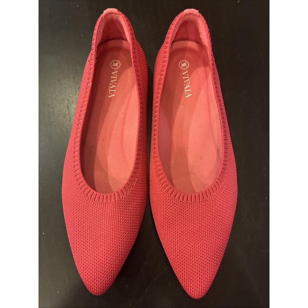 Women's Vivaia Pink Flats Size 37 Euro 6.5 Us In Excellent Used-if Used